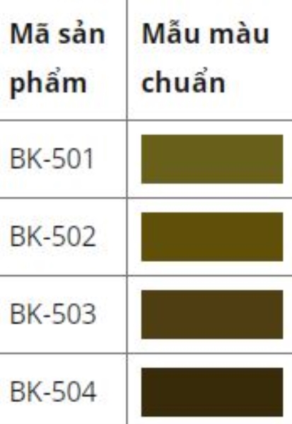Màu nâu - Sơn Chịu Nhiệt BKV - Công Ty Cổ Phần Phát Triển Công Nghệ Và Sản Xuất Teproco